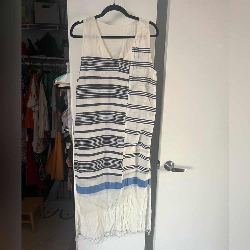 Lemlem Striped Midi Length Dress, linen, size M
